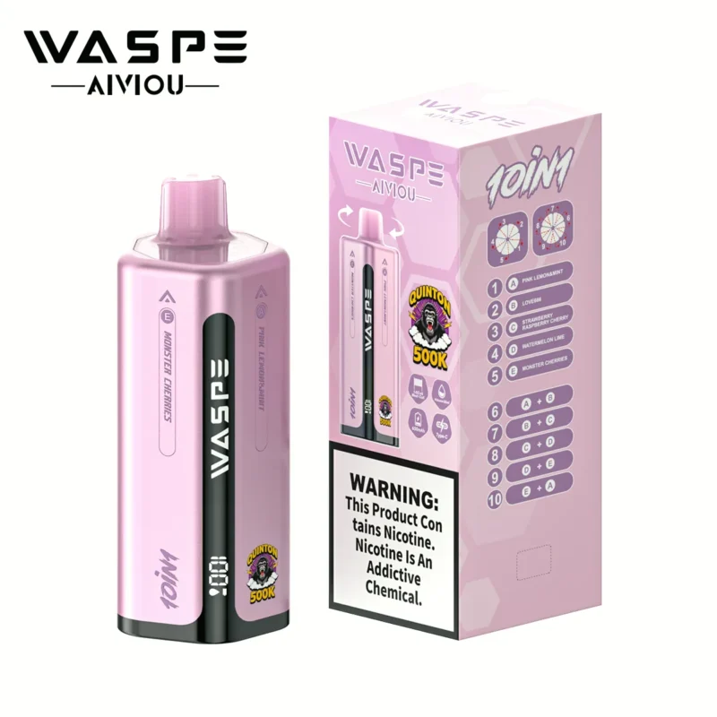 Acevape Waspe Quinton 500000 Zuege 10 In 1 500k Vape Group 4 Pink Lemon Love 666 Berry Produktansicht Produktbild 068 Eu