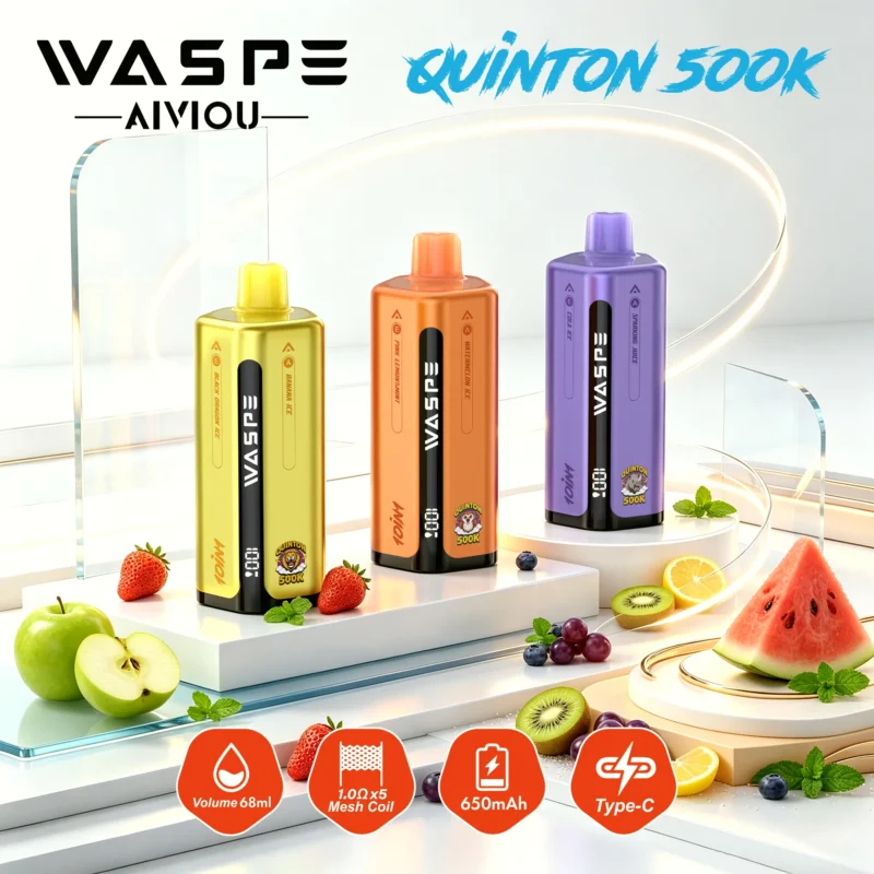 Acevape Waspe Quinton 500000 Zuege 10 In 1 500k Vape Three Device Feature Display Produktbild 081 Eu Lager